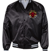 Bull Young Satin Baseball Jacket - Black