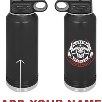 Warrior Strength Supps 40oz. Stainless Steel Water Bottle - Black