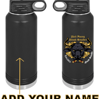 Bull Young 40oz. Stainless Steel Water Bottle - Black with Black logo