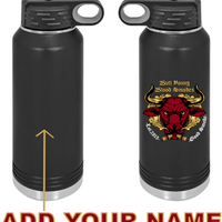 Bull Young 40oz. Stainless Steel Water Bottle - Black with Red logo