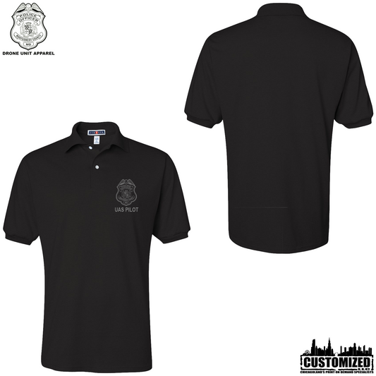 MCPD UAS Pilot Embroidered 50/50 polo - Black