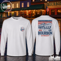 115 Bourbon Street America 250 Heavyweight Long Sleeve Pocket T-Shirt - White