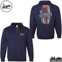115 Bourbon Street Thin Red Line Quarter Zip Sweatshirt - Navy