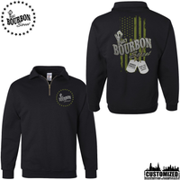 115 Bourbon Street Freedom Tribute Quarter Zip Sweatshirt - Black