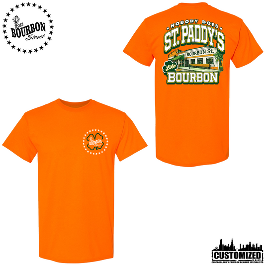 115 Bourbon Street Employee St. Patrick's Day Short Sleeve - Safety Orange