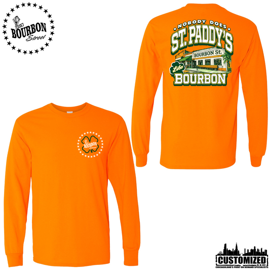 115 Bourbon Street St. Patrick's Day Long Sleeve - Safety Orange