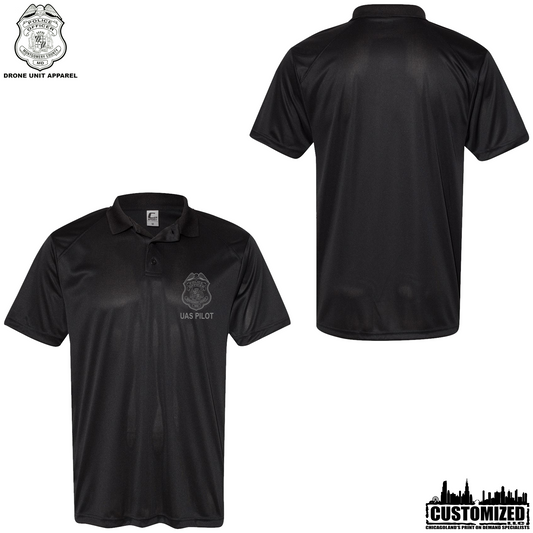 MCPD UAS Pilot Embroidered Dri-fit polo - Black