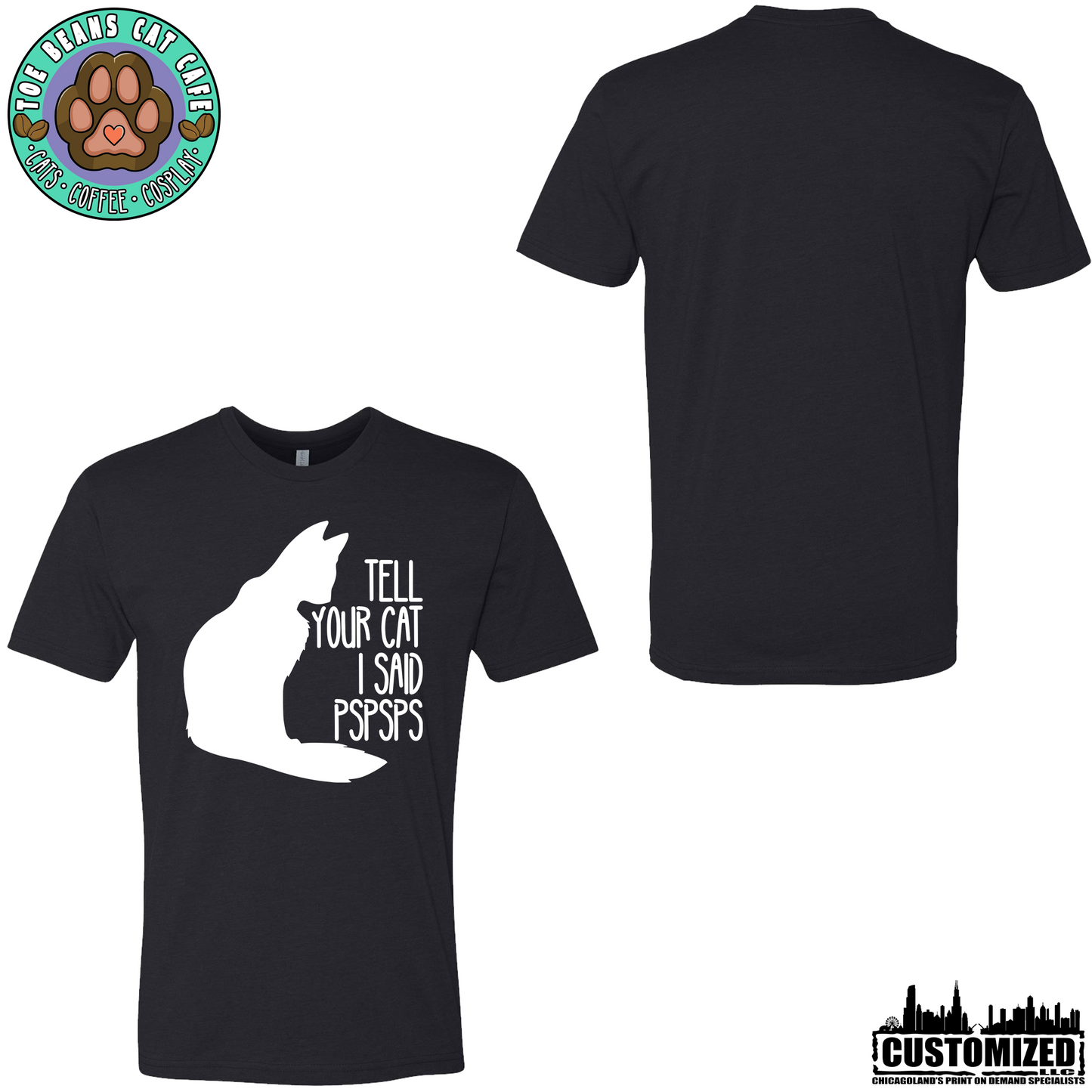 Toe Beans Cat Cafe "Tell Your Cat..." Short Sleeve - Black