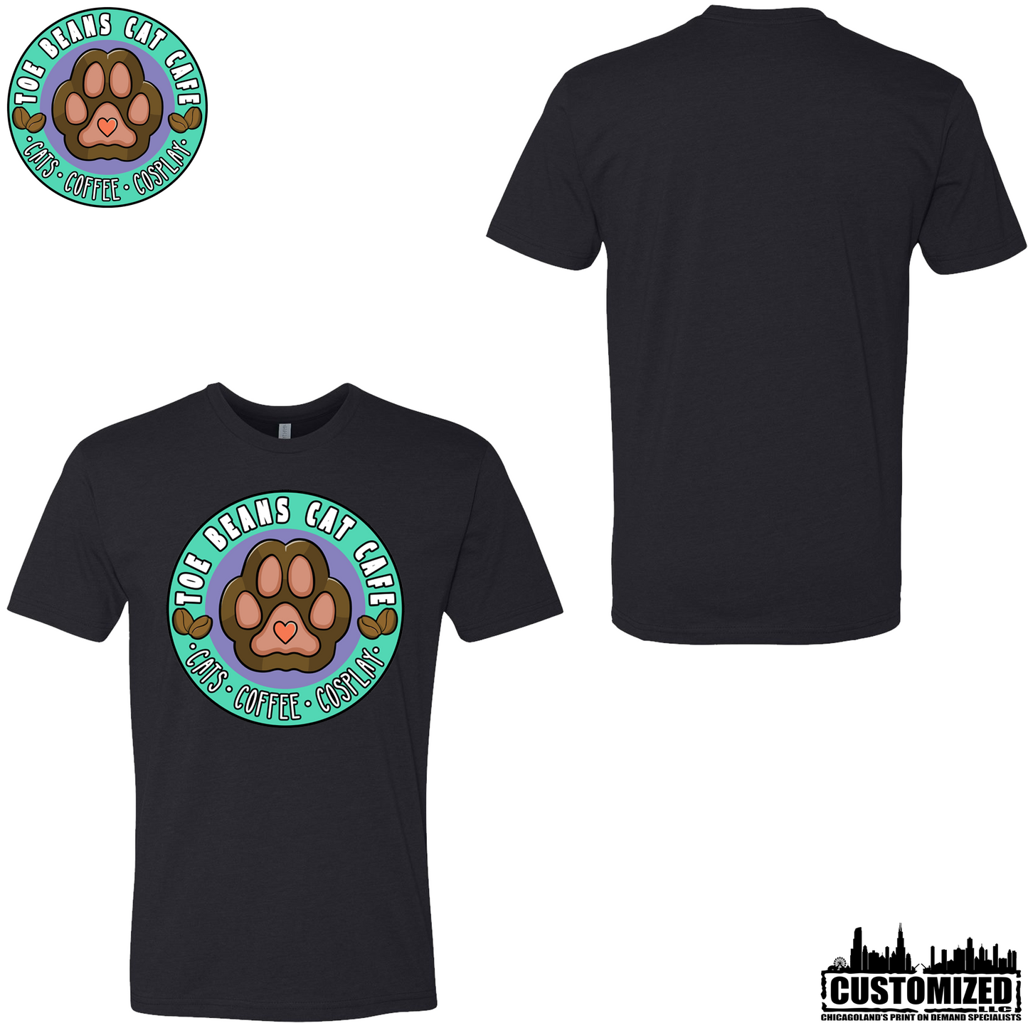 Toe Beans Cat Cafe "OG" Short Sleeve - Black