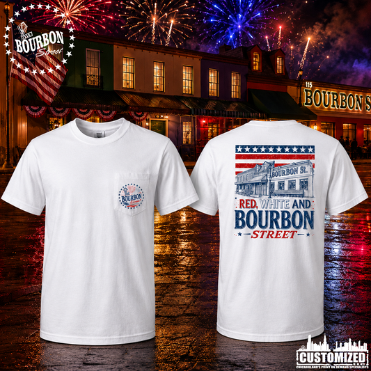 115 Bourbon Street America 250 Heavyweight Pocket T-Shirt - White