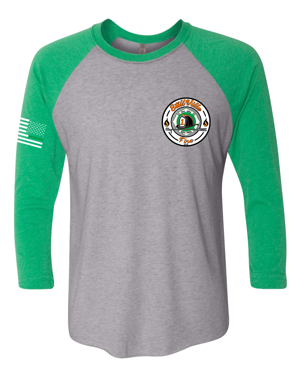 StillVille Irish Heritage 3/4 Raglan T-shirt - Green/Grey