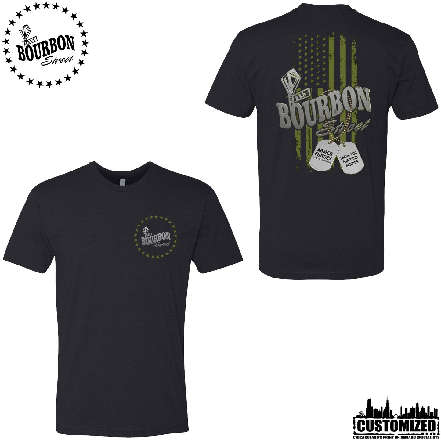 115 Bourbon Street Freedom Tribute Unisex Short Sleeve - Black