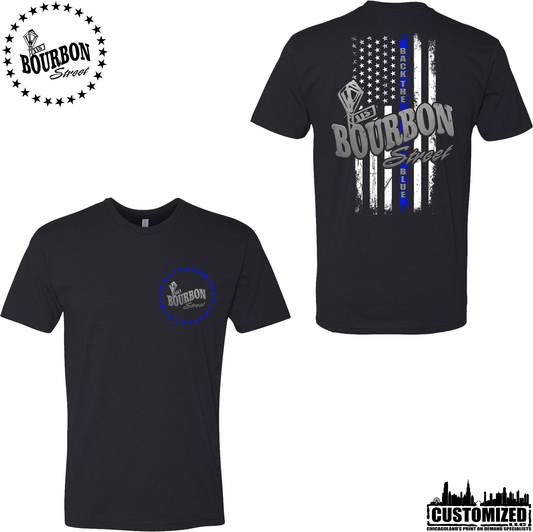 115 Bourbon Street Thin Blue Line Unisex Short Sleeve - Black