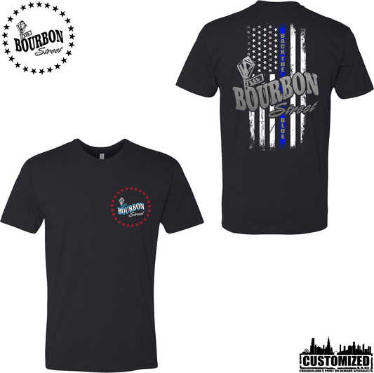 115 Bourbon Street Employee Chicago Edition Thin Blue Line Unisex Short Sleeve - Black
