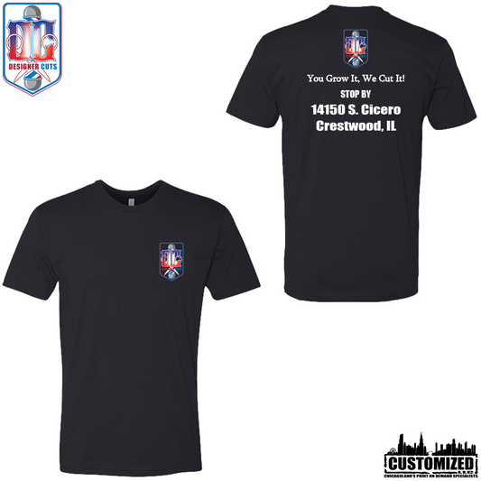 Designer Cuts "Style1" Short sleeve shirt - Black (5 Designs to choose from)