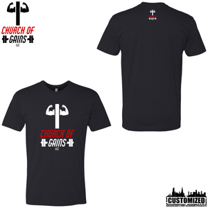 Church of Gains "OG" Style2 Short sleeve shirt - Black (5 Print Options)