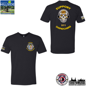 Village of Hillside "Support 911 Dispatchers" Next Level Short Sleeve - Black