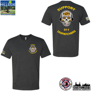 Village of Hillside "Support 911 Dispatchers" Next Level Short Sleeve - Charcoal