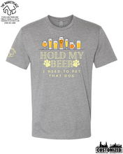 Load image into Gallery viewer, &quot;Hold My Beer, I Need to Pet That Dog&quot; Short Sleeve - Dark Heather Grey