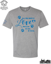 Load image into Gallery viewer, &quot;All You Need Is Love And A Cat...&quot; Short Sleeve - Dark Heather Grey