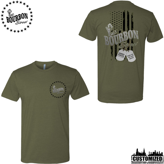 115 Bourbon Street Employee Freedom Tribute Unisex Short Sleeve - Military Green