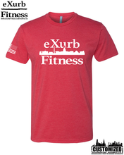 Load image into Gallery viewer, Exurb Fitness &quot;DC Skyline&quot; Short Sleeve - Red