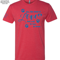 "All You Need Is Love And A Cat..." Short Sleeve - Red