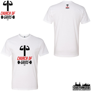 Church of Gains "OG" Style2 Short sleeve shirt - White (5 Print Options)