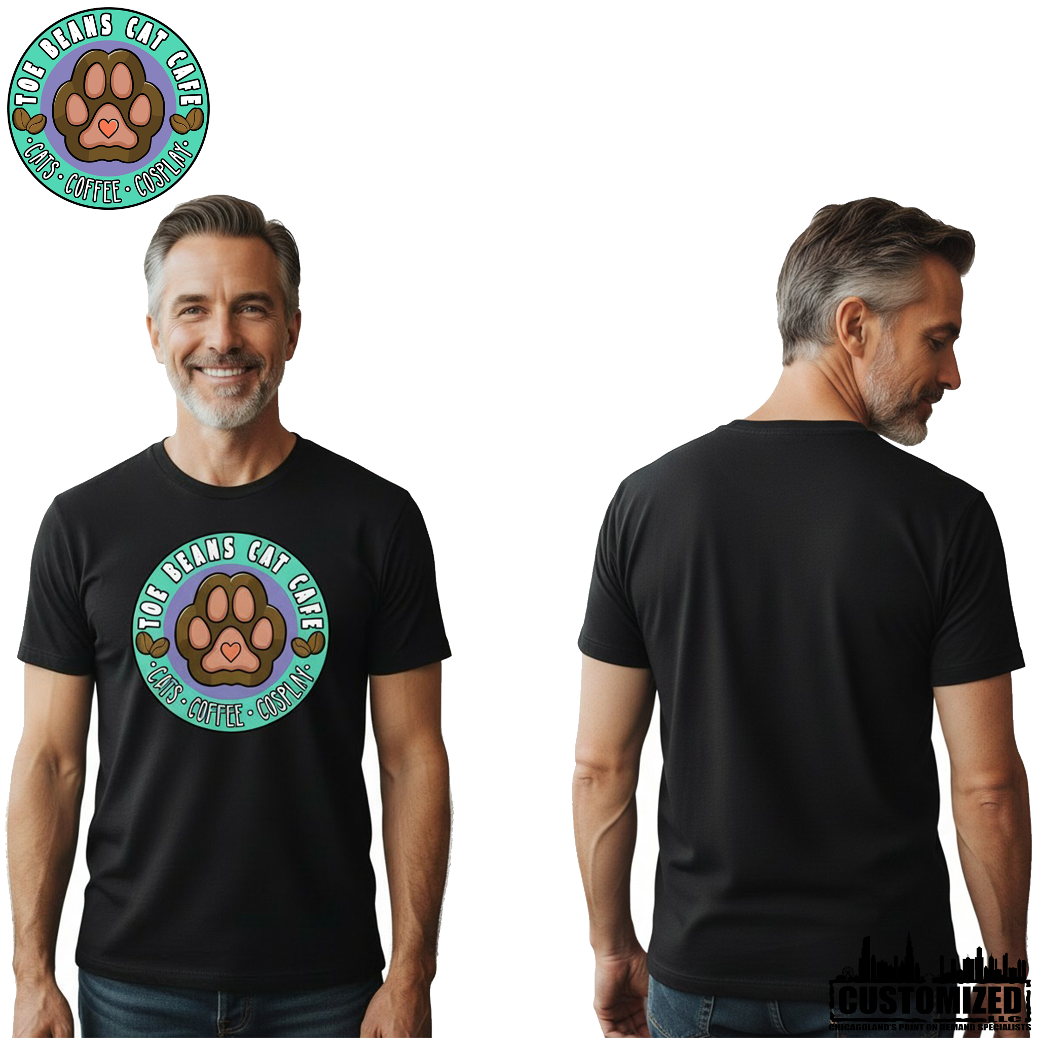 Toe Beans Cat Cafe "OG" Short Sleeve - Black