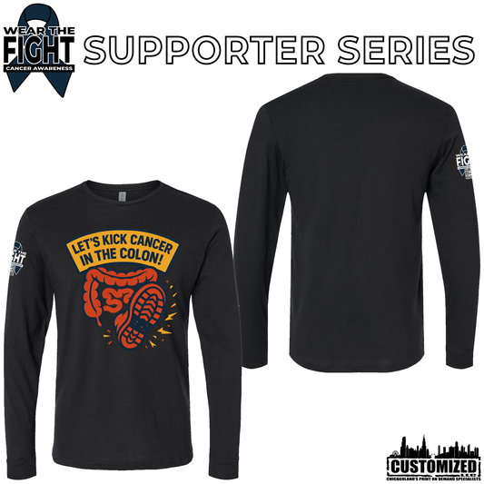 Let's Kick Cancer in the Colon Long Sleeve - Black