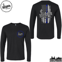 115 Bourbon Street Thin Blue Line Unisex Long Sleeve - Black