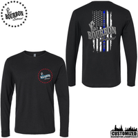 115 Bourbon Street Chicago Edition Thin Blue Line Unisex Long Sleeve - Black