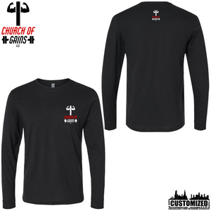 Church of Gains "OG" Style1 Long sleeve shirt - Black (5 Print Options)