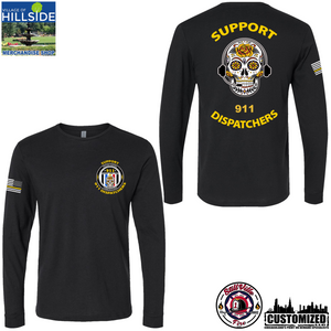 Village of Hillside "Support 911 Dispatchers" Next Level Long sleeve  - Black