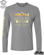 Load image into Gallery viewer, &quot;Hold My Beer, I Need to Pet That Dog&quot; Long Sleeve - Dark Heather Grey