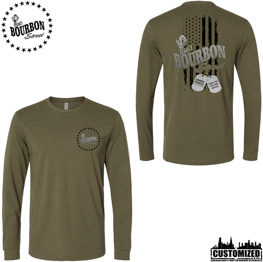 115 Bourbon Street Employee Freedom Tribute Unisex Long Sleeve - Military Green