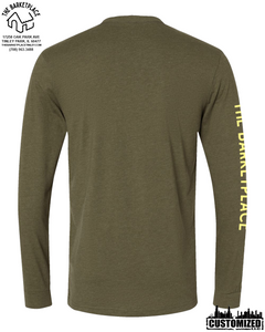 "Hold My Beer, I Need to Pet That Dog" Long Sleeve - Military Green