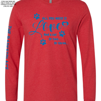 "All You Need Is Love And A Cat..." Long Sleeve - Red
