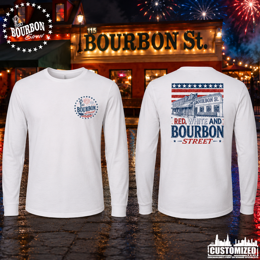 115 Bourbon Street America 250 Unisex Long Sleeve - White