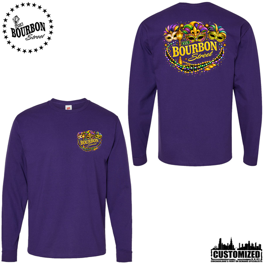 115 Bourbon Street Mardi Gras Long Sleeve - Purple