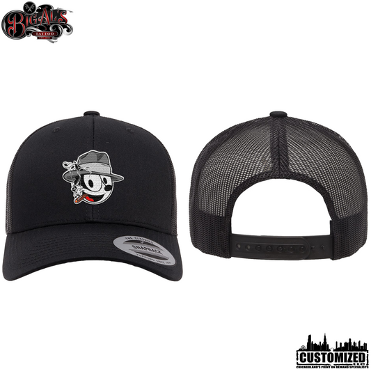 Big Al's Tattoo Embroidered "Neek" Retro Trucker Hat - Black