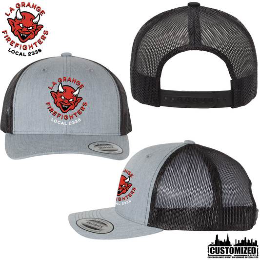 LaGrange FD Embroidered Retro Trucker Cap - Heather Grey/Black