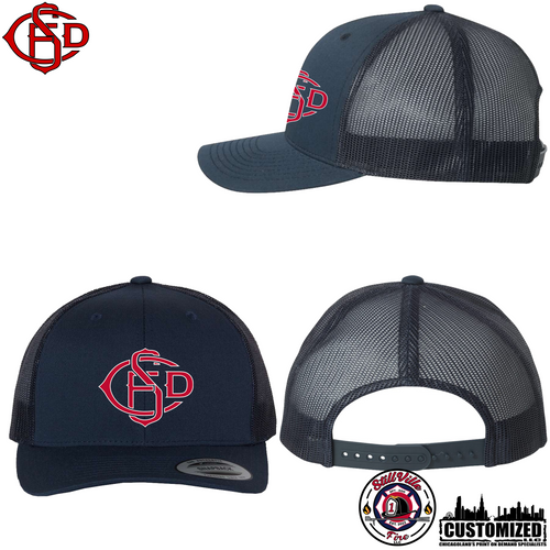 CSFD Navy Embroidered Retro Trucker Hat - 3 Logo Options