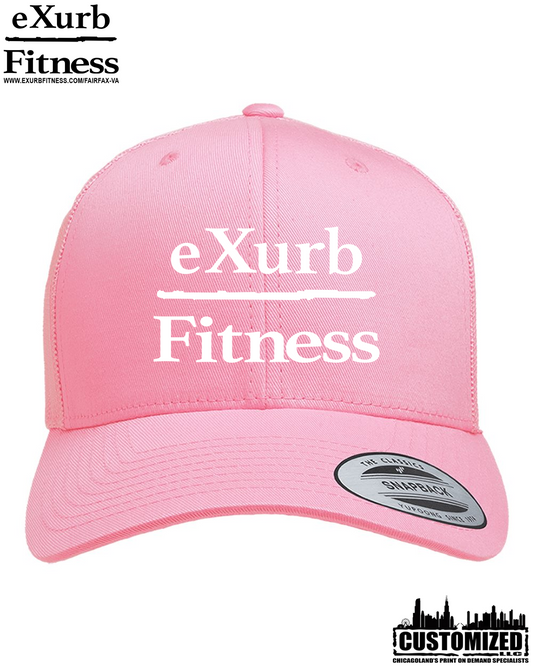 Exurb Fitness Embroidered "OG" White logo Trucker hat - Pink
