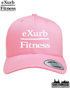 Exurb Fitness Embroidered "OG" White logo Trucker hat - Pink