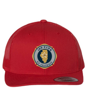 Load image into Gallery viewer, 100 Club Embroidered Retro Trucker Hat - Red