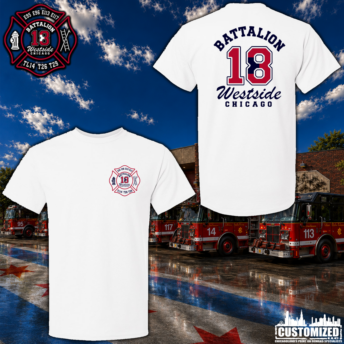 CFD Batt 18 Gildan Unisex Short Sleeve - White