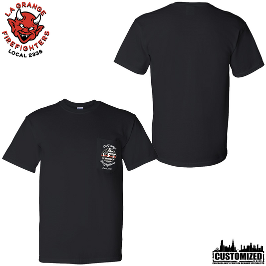 LaGrange FD Pocketed Duty Shirt w/Redline Union Logo - Black