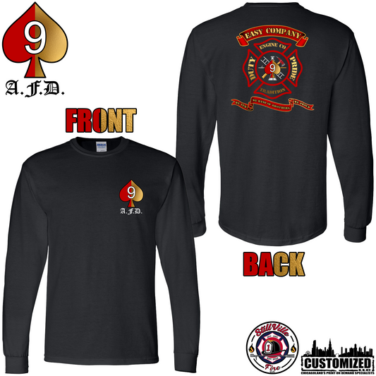 Aurora Fire Dept. "Engine Co. 9" Gildan Long Sleeve - Black