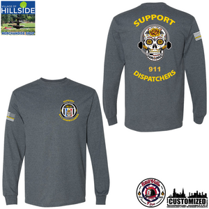 Village of Hillside "Support 911 Dispatchers" Gildan Long sleeve - Dark Heather